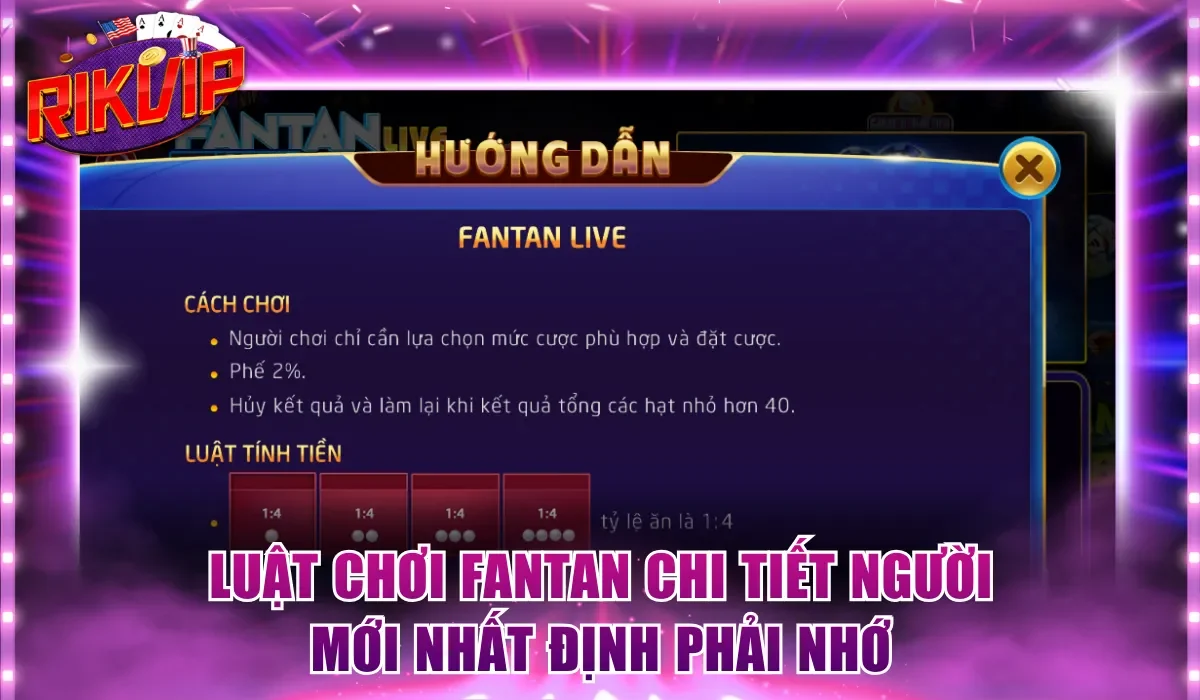 Luật chơi Fantan chi tiết người mới nhất định phải nhớ