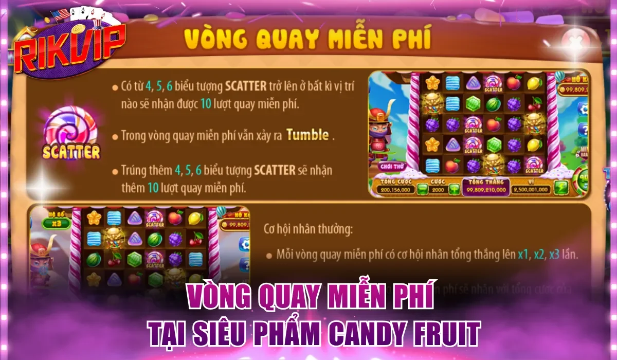 Vòng quay miễn phí tại siêu phẩm Candy Fruit